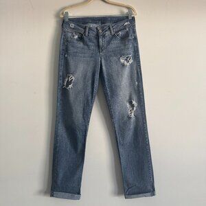 Saks Fifth Avenue Women's DISTRESSED BOYFRIEND JEANS , Size 26